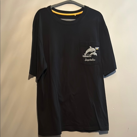 Caterpillar Black Short Sleeve Tee with Crew Neck - Picture 1 of 4
